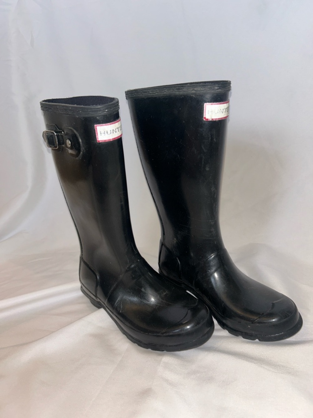 Hunter Black Gloss Knee-High Rubber Boots